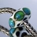 Handmade Glass European Lampwork bead fits Pandora and Troll, Charm beads, Donna Trull, LEteam, Caribbean Waters