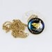 Vintage Enamel Coin Pendant Necklace, Farthing, King George VI, Wren, 1945, British