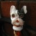 Vintage 1930's Bull Dog Wood Walking Stick Cane Japan Boxer Terrier Circus Carnival