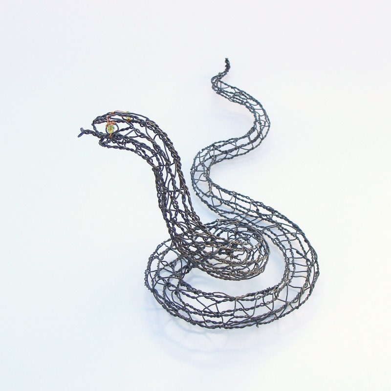 Wire Sculpture Smiling Snake