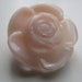 Vintage button,1 large Czech Glass beautiful raised flower design, pink pressed glass - (3316)