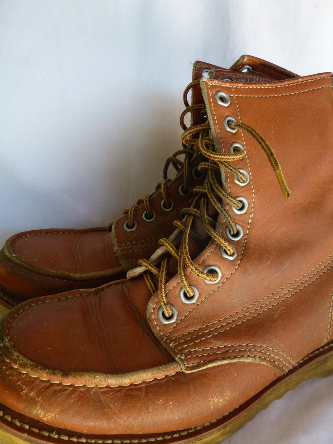 Vintage Work Boots Mens Size 7 1/2 Texas Steer