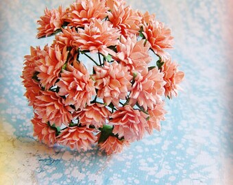 Blush Pink Dahlias Vintage style Millinery Flower Bouquet - for decorating, gift wrapping, weddings, party supply, holiday