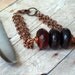 Tiger Eye Agate Bracelet Faceted Gemstone Rondelles in Cocoa Brown, Burgundy Red, Copper Unisex, Rustic, Southwestern Gift Box