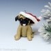 Bullmastiff Ornament with Santa Hat Porcelain