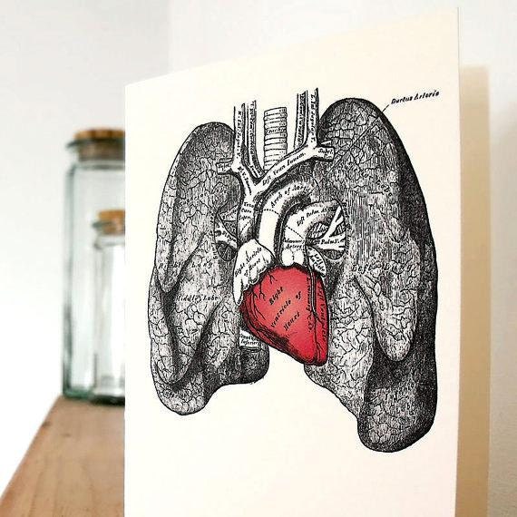 Items similar to Printable Heart Card - Anatomical Heart on Etsy