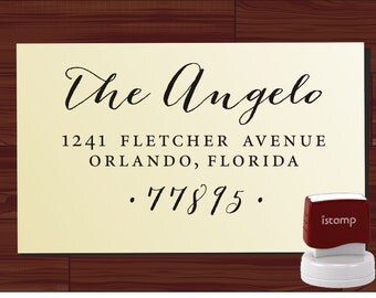 Calligraphy Handwriting Script Custom Return Address Stamp - Personalized SELF INKING Wedding Stationery Stamper - Style 1280J
