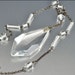 Reserved Art Deco Necklace Czech Glass Crystal Pendant Silver Chain Long 1930s Vintage Jewelry