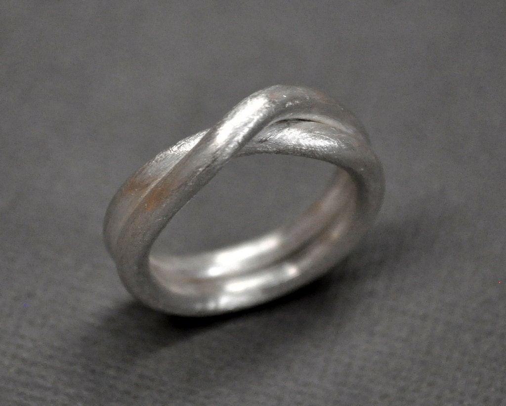 Men's Infinity Ring. Sterling Silver. Modern Contemporary