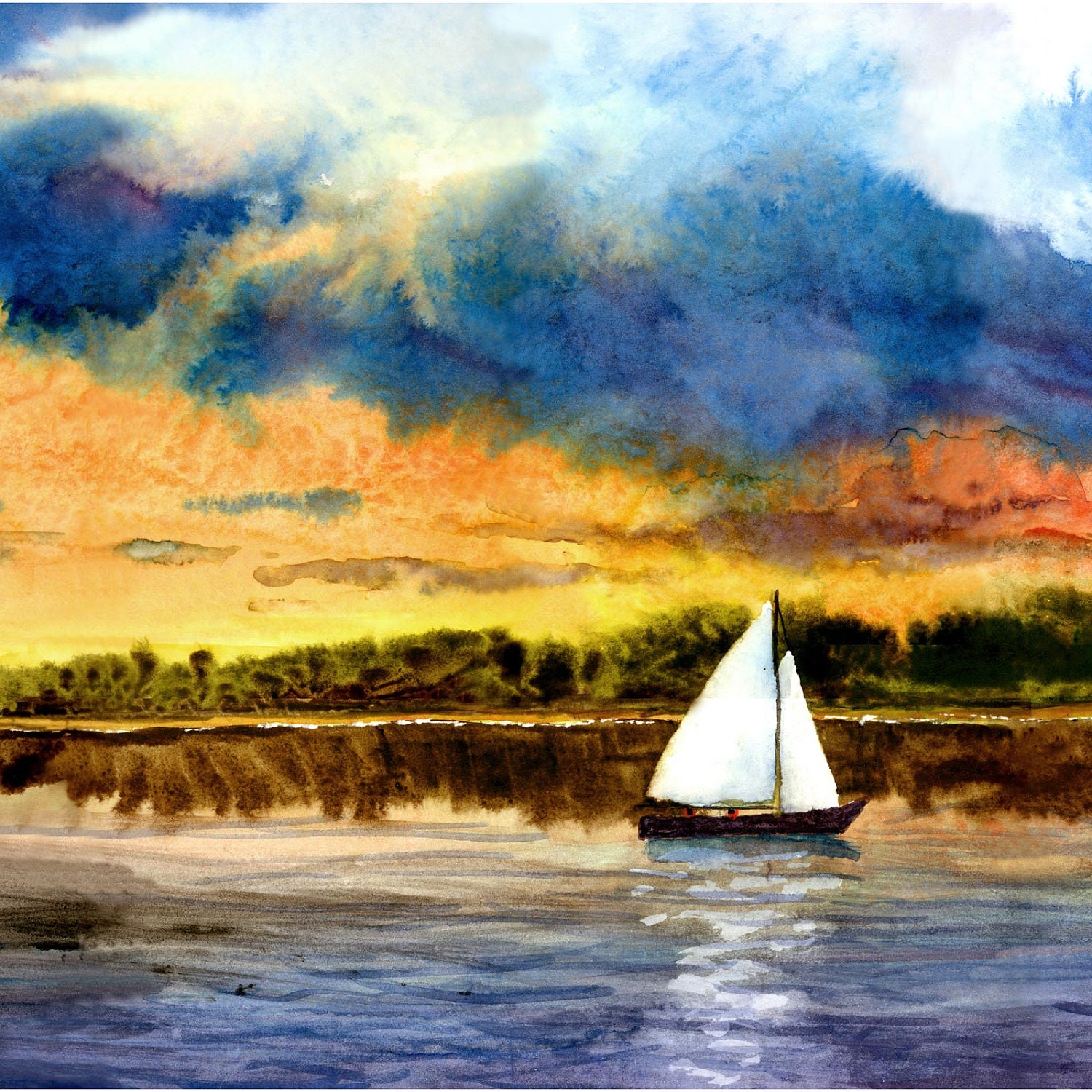 sailboat watercolor paintings