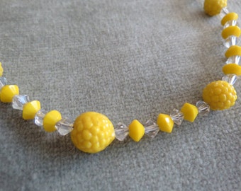 Lemon Drop Yellow 1930s Necklace