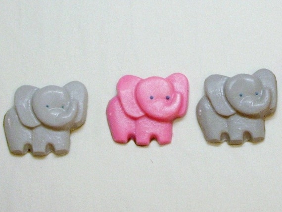 24 Baby Elephant cupcake toppers 24 Baby Elephant cupcake toppers