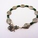 PEAS AND OLIVES Bracelet with Green Czech Glass Beads, lead free tibetan silver, and convenient clasp