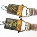 The Human, This Night. Rustic Cosmic Earrings with Antique Medals and Amethyst.