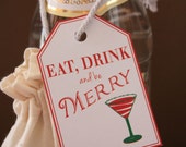 COCKTAIL MARTINI Printable Gift Tag - Eat Drink and Be Merry Il_170x135