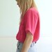 Dragonfruit Pink Silk Button Down Blouse - Vintage 80s Utility - MEDIUM M