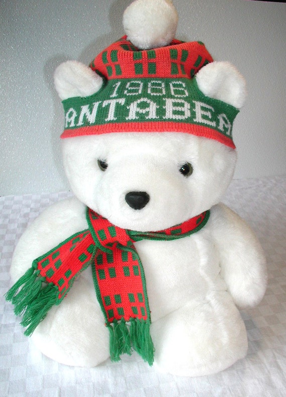 Items similar to Santa Bear 1986 Dayton Hudson Vintage Stuffed Teddy ...
