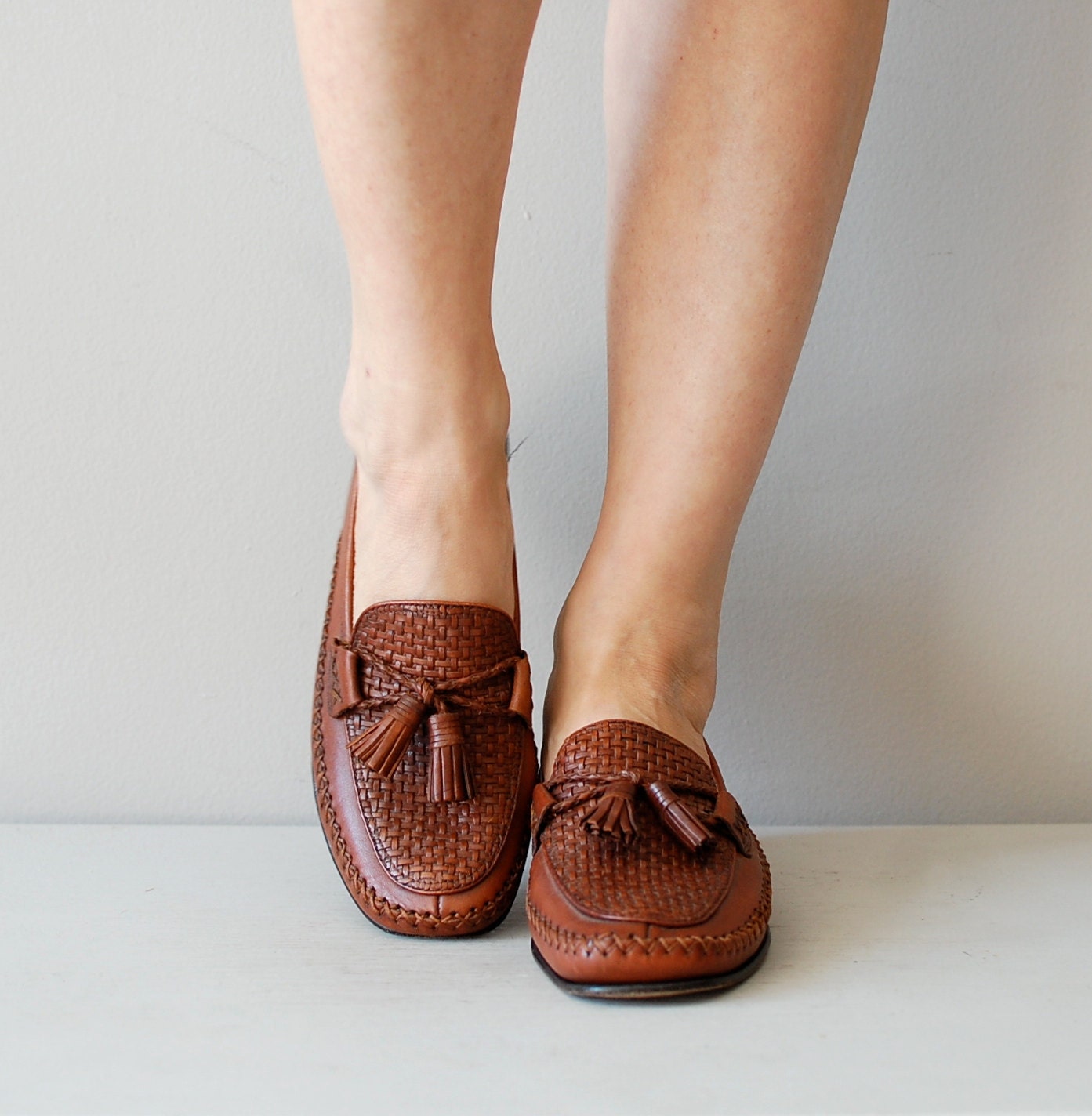 tassel loafers / woven leather loafers / Cole Haan loafers