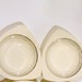 Rare Atomic Salem Tricorne Pair of Berry Bowls: Art Deco, White w/ Platinum Trim