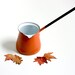 Vintage Orange Enamel Turkish Coffee Pot