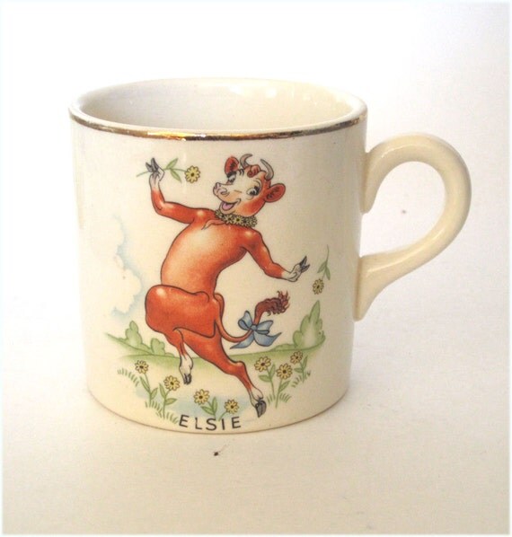 Vintage Elsie the Cow Coffee or Tea China Mug Borden Dairy