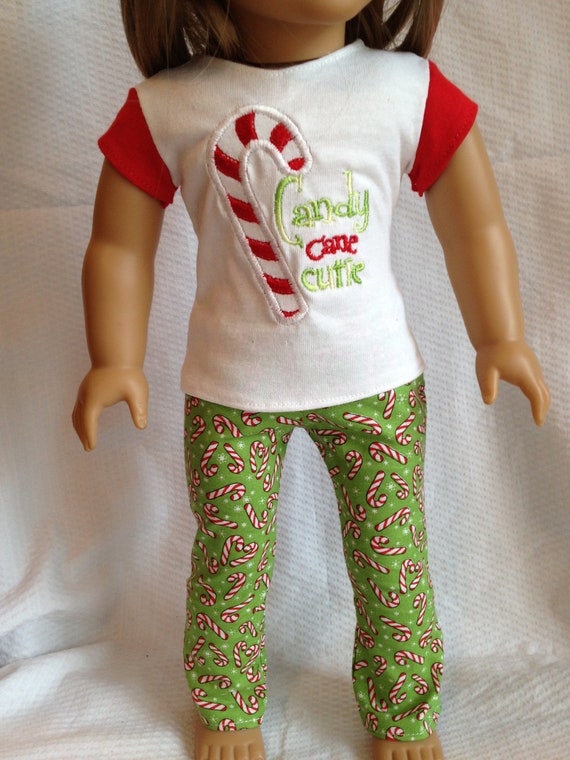 Items similar to American Girl Doll PJ Pajama Set Christmas Set Candy