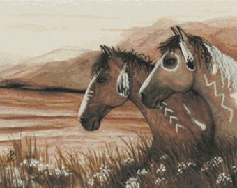 Modern horse cross stitch kit by AmyLyn Bihrle 'Majestic Mustang 42' - counted cross stitch