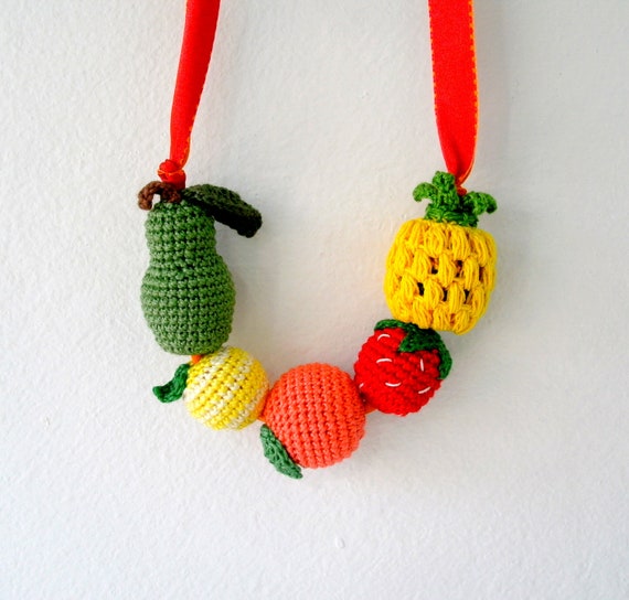 Crochet Fruits Necklace Amigurumi Fruits Necklace Crochet