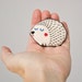 Hedgehog Brooch Handpainted - Cute art brooch in cotton
