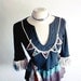 Women's Black Tunic Eco Friendly Top Teal Green Shirt Bohemian Clothing Upcycled Clothes Ladies Geometric Design Boho Chic Medium 'ERYKAH'