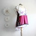Women's White Top Bohemian Clothing Upcycled Shirt Fuchsia Purple Ladies Clothes Tie Dye Shirt Floral Print Eco Fashion Large XL 'PRISCILLA'