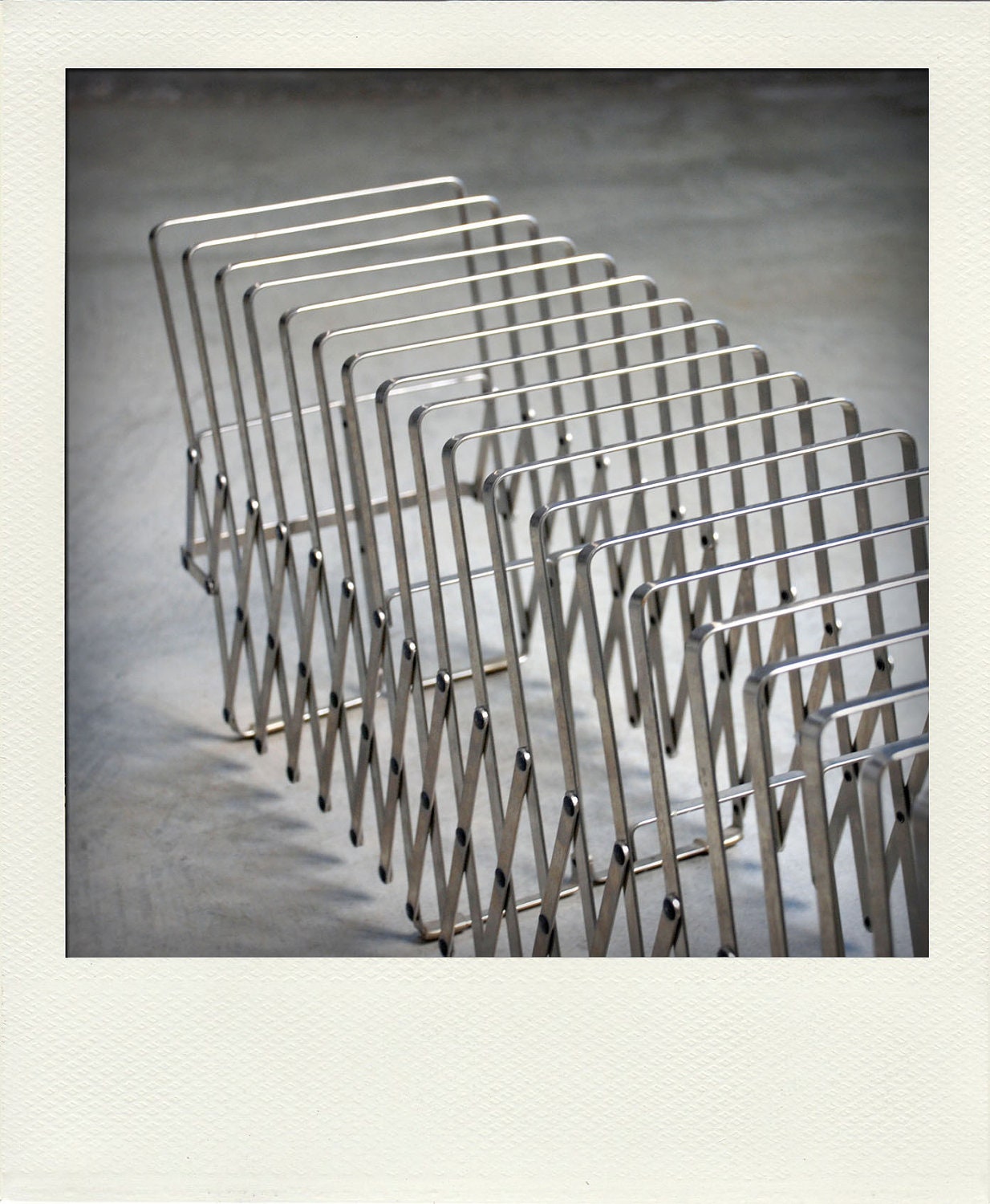 Vintage Metal Accordion Desktop File Organizer Rack