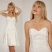 Vintage 80s Mini Dress White SWEETHEART LACE Babydoll Wedding Party XS
