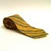 vintage Golden Mustard, Apricot and Olive Green Diagonal Striped Metallic Sheen Tie