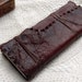 Tall Burgundy Leather Journal / Sketchbook, Hand Embossed, with Hand-Torn Sketching Paper