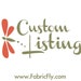 Custom Listing for woodyj123