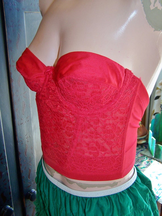 red bustier corset top