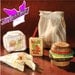 Toy Food Wood Hamburger Stacker and Fries in a Fabric Bag with Juice Box. 20 Pieces