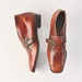 Vintage 60's Rocker Leather Ankle Boot Shoes Brogues Perforated Wingtips NOS