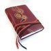 Chic Red Leather Journal, Notebook, Diary, Sketchbook with Hand Painted Leather Cover - CHRISTMAS DISCOUNT SALE