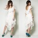 Bohemian Bride Vintage Assymetrical White Lace Wedding Dress - Victorian, Steampunk, Hippie, 1970s, Punk, Goth