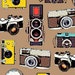 Vintage Cameras Tan Brown The Times of Your Life Collection by Maria Kalinowski Canvas Kanvas Studios for Benartex Fabrics - 1 Yard