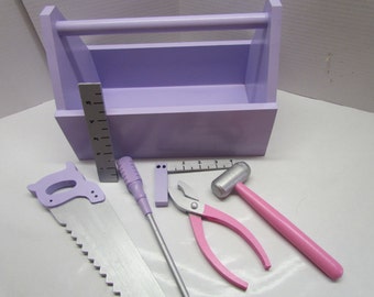 Child's Wooden Tool Box with Tools~Tool Box for Girls~Photo Prop~Wooden Toy~Pretend Play~Birthday Gift~Christmas Gift~Learning Toy~Education