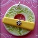 Lemon Lime Cherry Blossoms - Ceramic Focal Toggle Clasp
