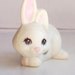 White Bunny-- vintage Kenner Littlest Pet Shop 1990s toys -- mommy and babies set -- rabbits forest woodland woods animals miniatures