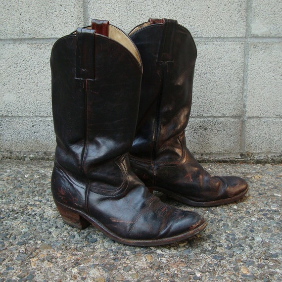 black distressed mens boots