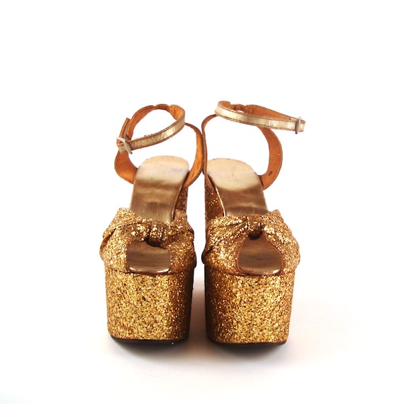 70's gold platform shoes