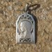 Art Deco Antique French Vintage Sterling Silver Holy Virgin Mother Mary Religious Medal Pendant