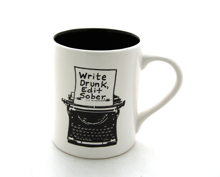 Writers Mug with Typewriter Funny Gift for Author or Lover of