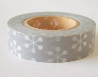 mt Washi Masking Tape - Grey Snowflakes (15m rolls)